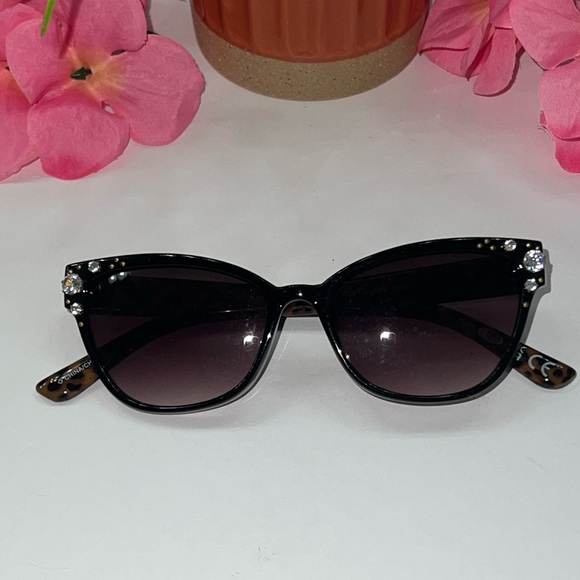 Betsey Johnson Accessories - Betsey Johnson Brown Women’s Crystal Queen Cat Eye Sunglasses